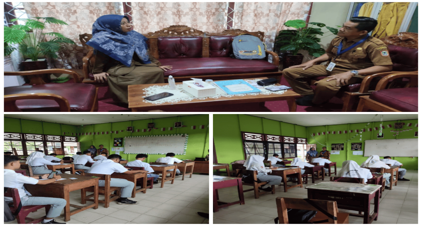 Monitoring Ujian Sekolah di SMAN 1 Anjir Muara oleh Pengawas Pembina Drs. Nuryadin